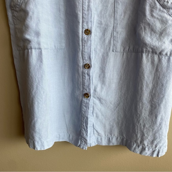 Sauths Audrey Light Blue Linen Button Down Shirt Dress Size XL - Picture 7 of 13